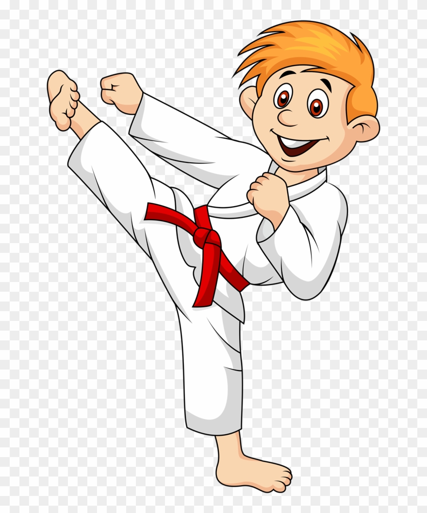 Karate Clipart Individual Sport - Do Karate Cartoon - Png Download