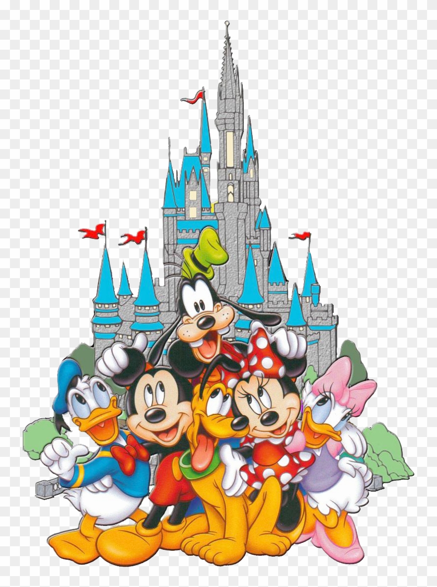 Banner Free Library Amusement Clipart Disneyland Rides - All Disney Characters Transparent Background - Png Download