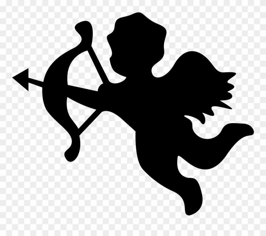 Vector Download Angel Silhouette Svg Png - Siluetas De Cupidos Para Colorear Clipart