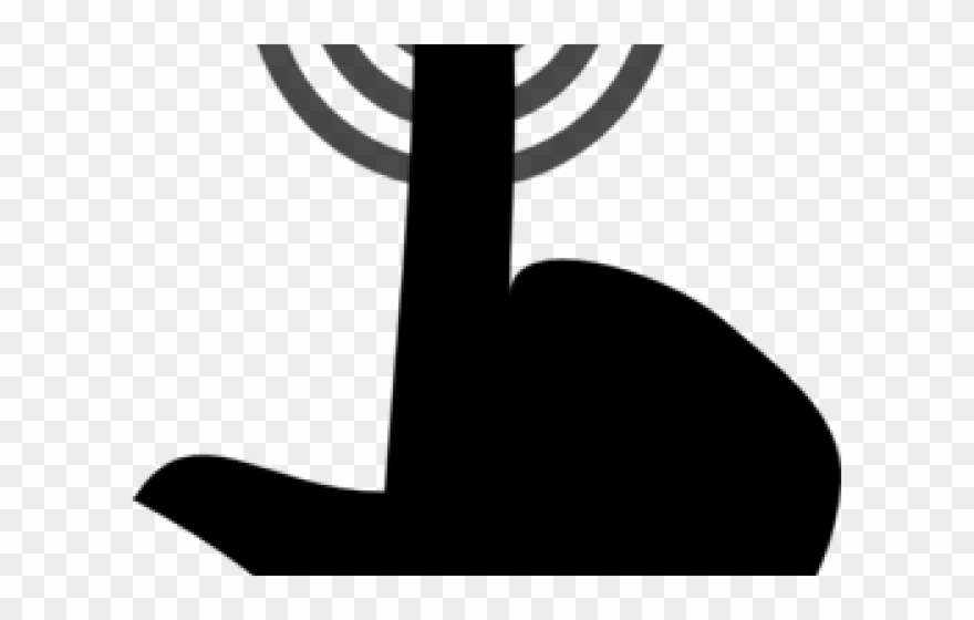 Fingers Clipart Pushing Button - Silhouette - Png Download