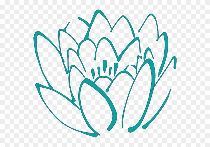 12 Petal Teal Lotus Clip Art At Clker Com Vector Clip - Lotus Clipart - Png Download