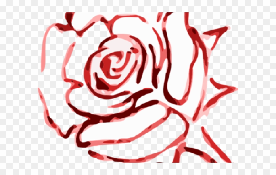 Art Line Red Rose Clipart