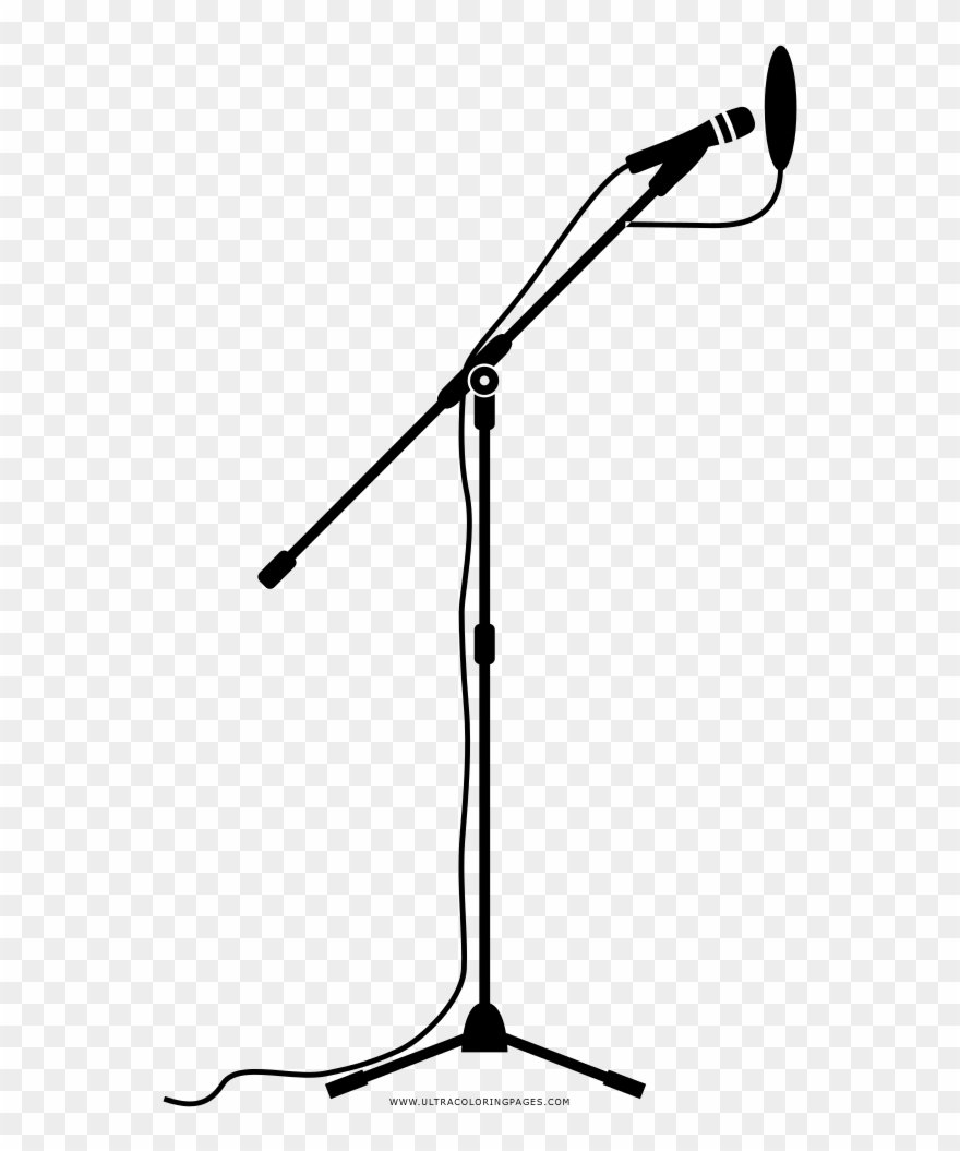 Microphone Clipart Coloring Page - Drawing - Png Download