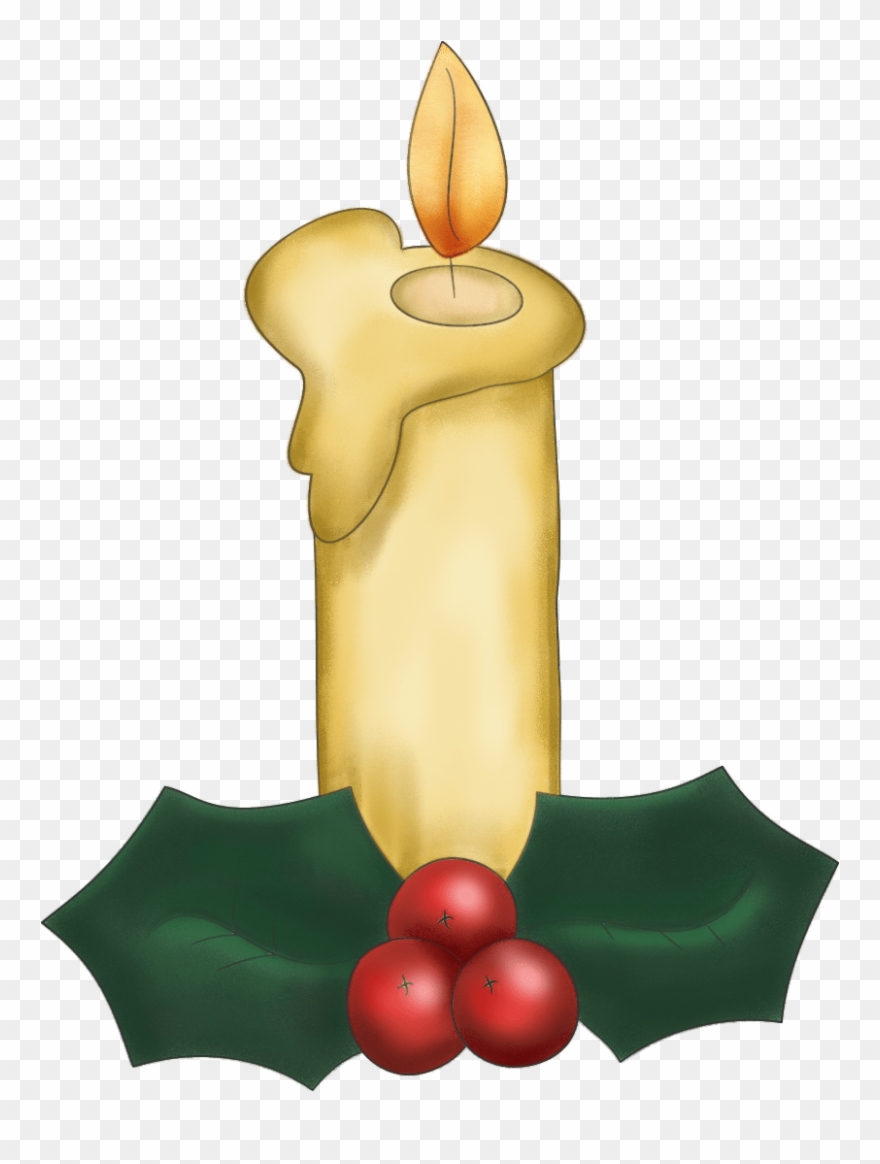 Christmas Candle With Holly Christmas Candle With No Background Clipart 322581 Pinclipart