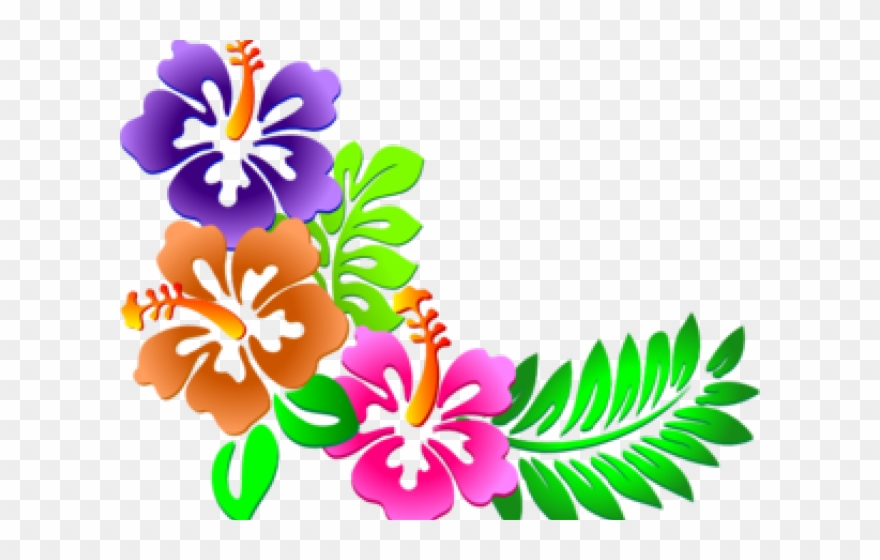 Hibiscus Clipart Corner - Corner Border Design Flower - Png Download