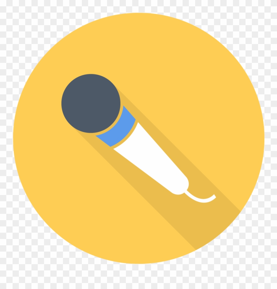 Mic Clipart Cute - Flat Multimedia Icon - Png Download