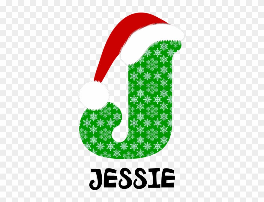 Back Design - Christmas Letter J Monogram Wall Tapestry Clipart