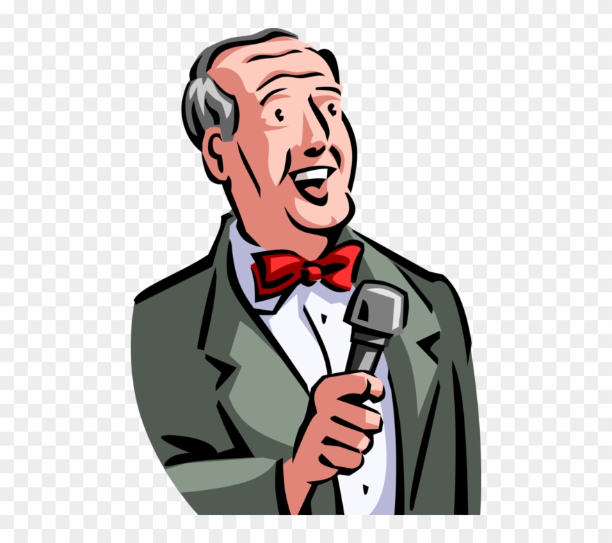 Master Of Ceremonies Host With Vector Image - Vector Graphics Clipart