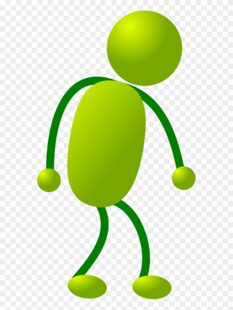 Stick Man Tired - Green Walking Stick Figure Clipart