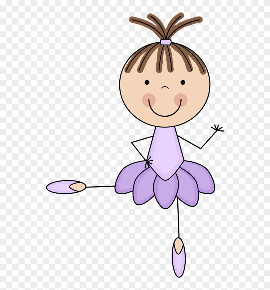 Ballerina Clipart Stick Figure - Dibujo De Palitos Para Niñas - Png Download