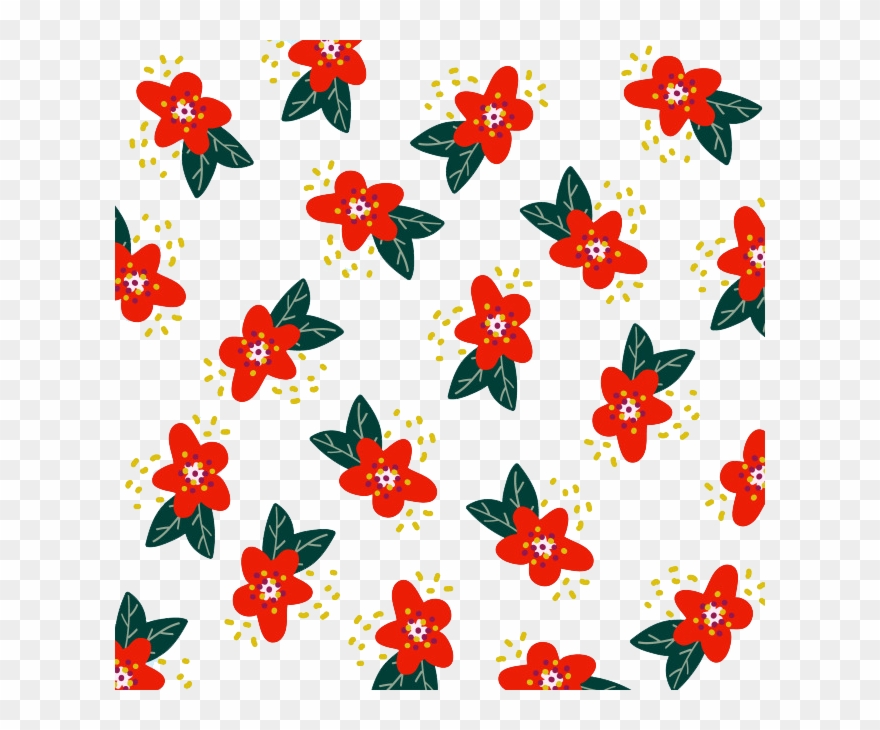 Design Flower Poinsettia Red Pattern - Design Clipart