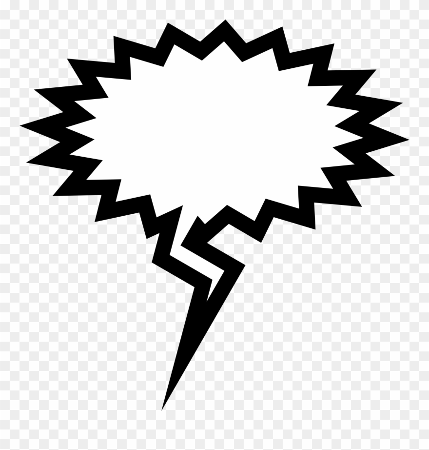 Drawing Scream Bubble On Canvas - Angry Speech Bubbles Clipart