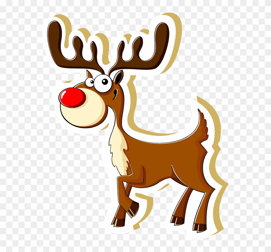 Tubes Noel Rennes Traineaux - Christmas Cartoon Stickers Clipart