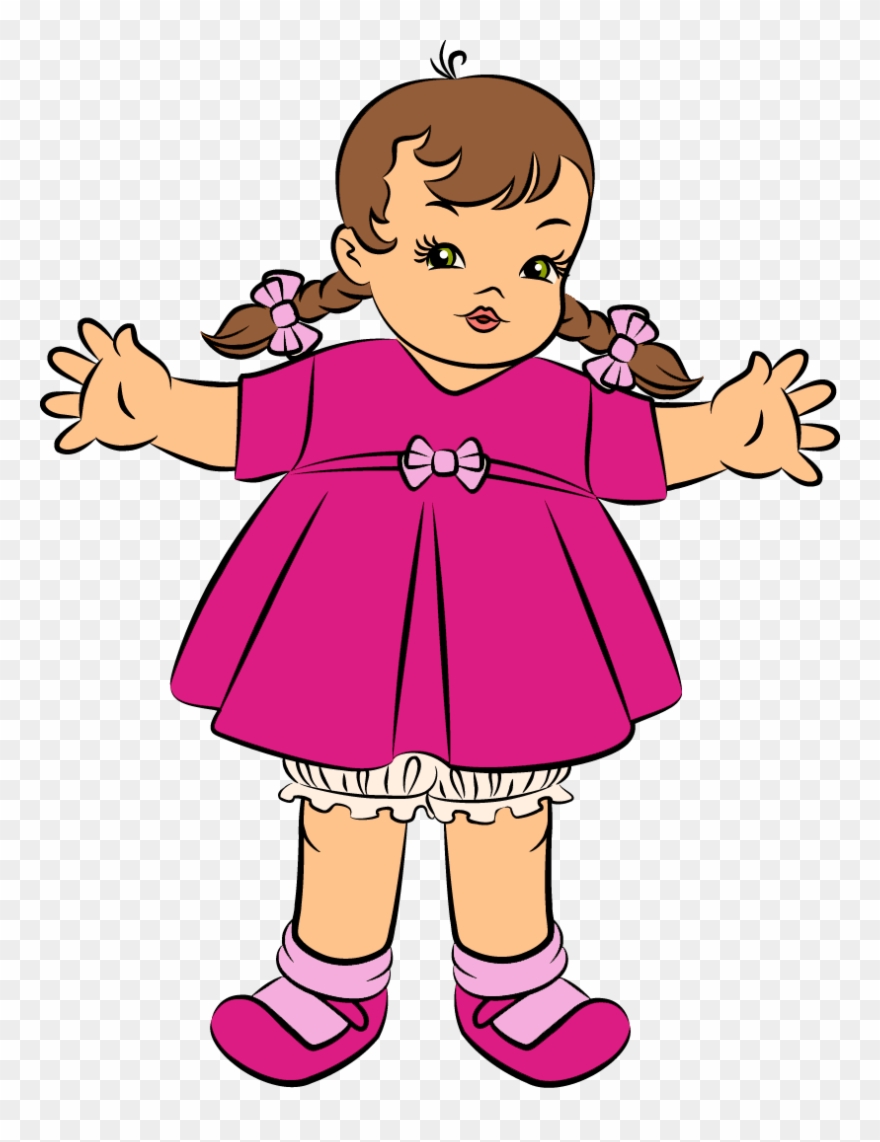 Pink Doll Clipart - Clip Art - Png Download
