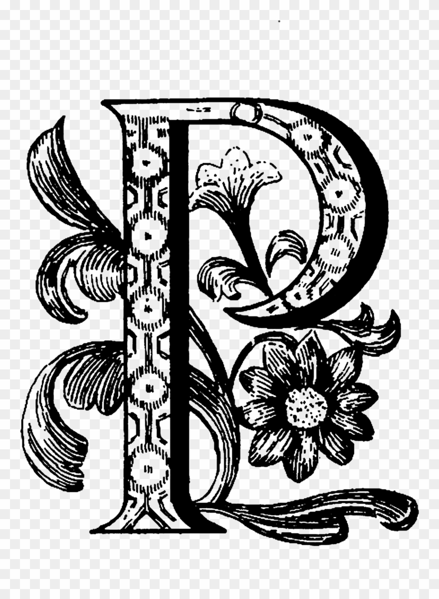 2499 Monogram P Free Vintage Clip Art - Initialen Mittelalter Vorlagen - Png Download
