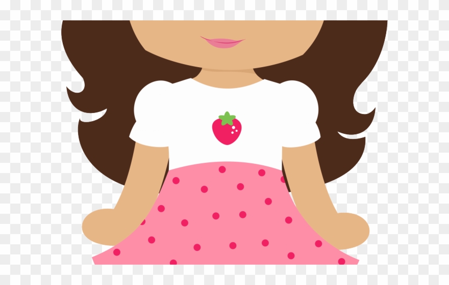 Doll Clipart Pink Doll - Brown Hair Strawberry Shortcake - Png Download
