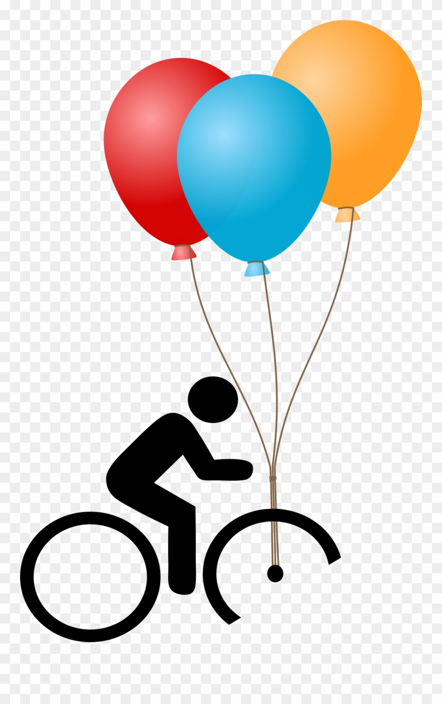 A Broken Bicycle With Balloons Clipart