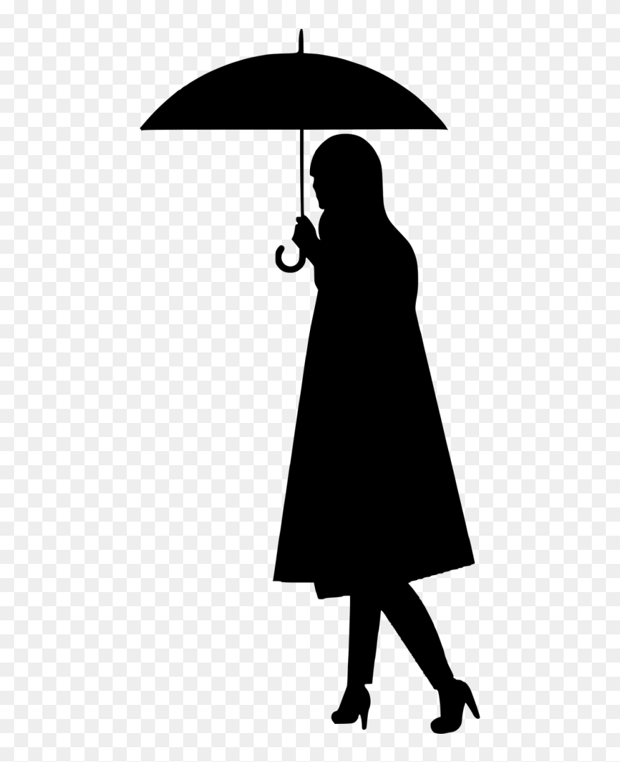 Silueta De Payaso Con Sombrilla Clipart