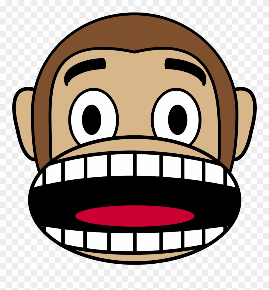 Ape Monkey Cartoon Anger Simian - Monkey Open Mouth Clipart - Png Download