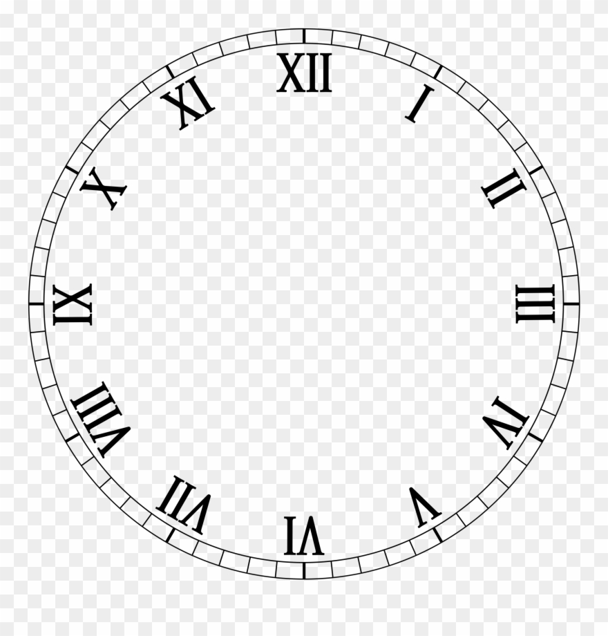 Diary Of A Pod Person - Roman Numeral Clock Template Clipart