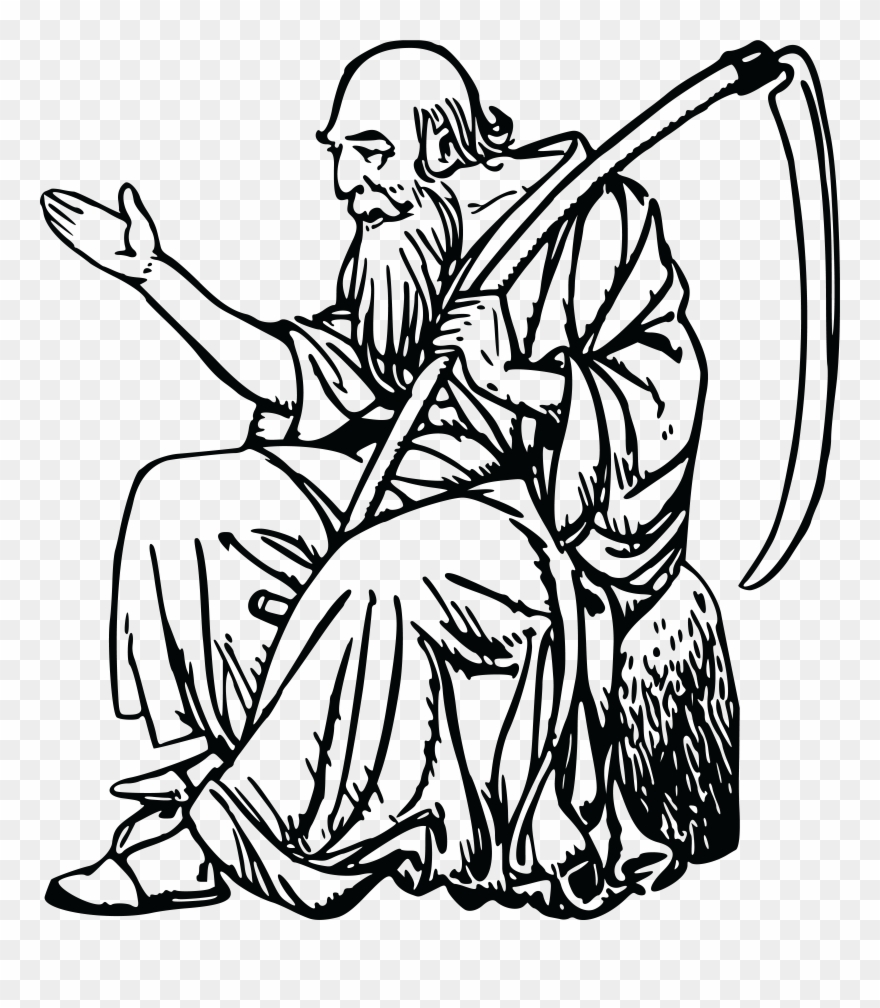 Free Clipart Of A Man Sitting With A Scythe - Old Man Father Time - Png Download