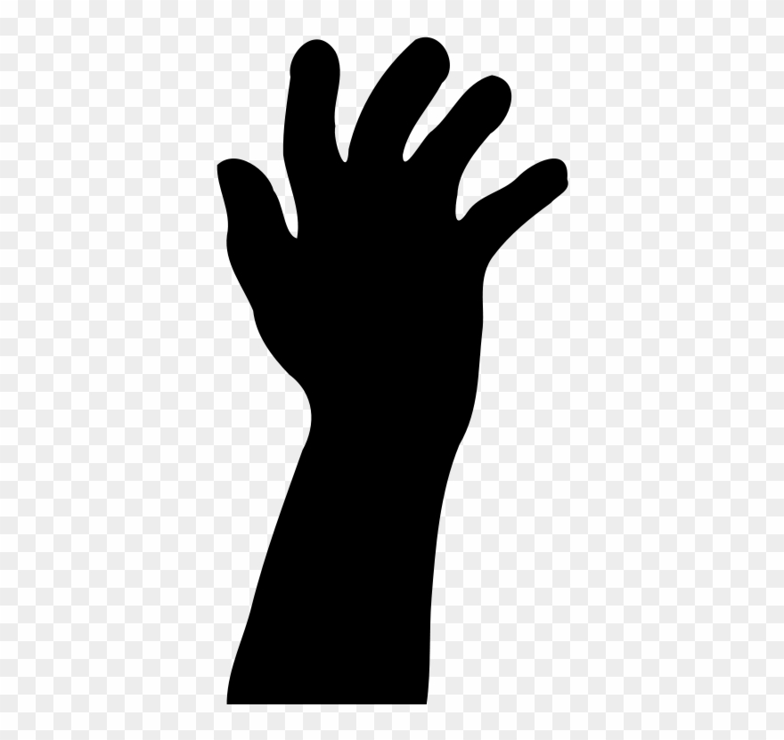 Hand Reaching Out Silhouette Clipart