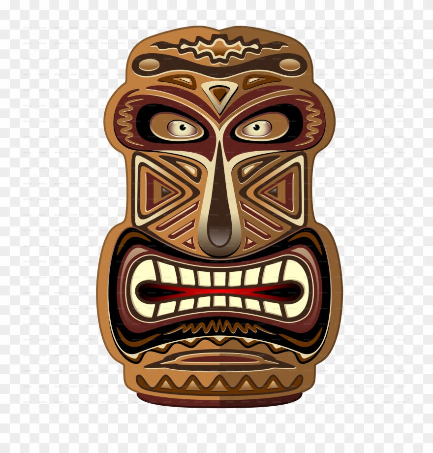 Clip Art Library Aztec Vector Totem - African Mask Transparent Background - Png Download