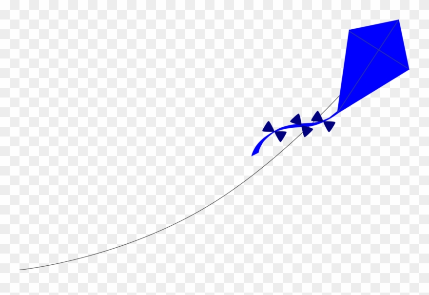 Kite Line Computer Icons Art Blue - Blue Kite Clipart