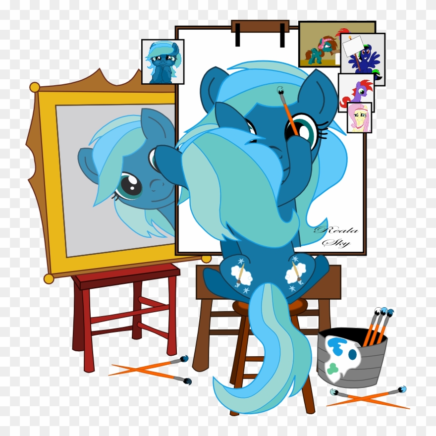 Artist Seahawk Fluttershy Norman Rockwell Oc - Cartoon Clipart