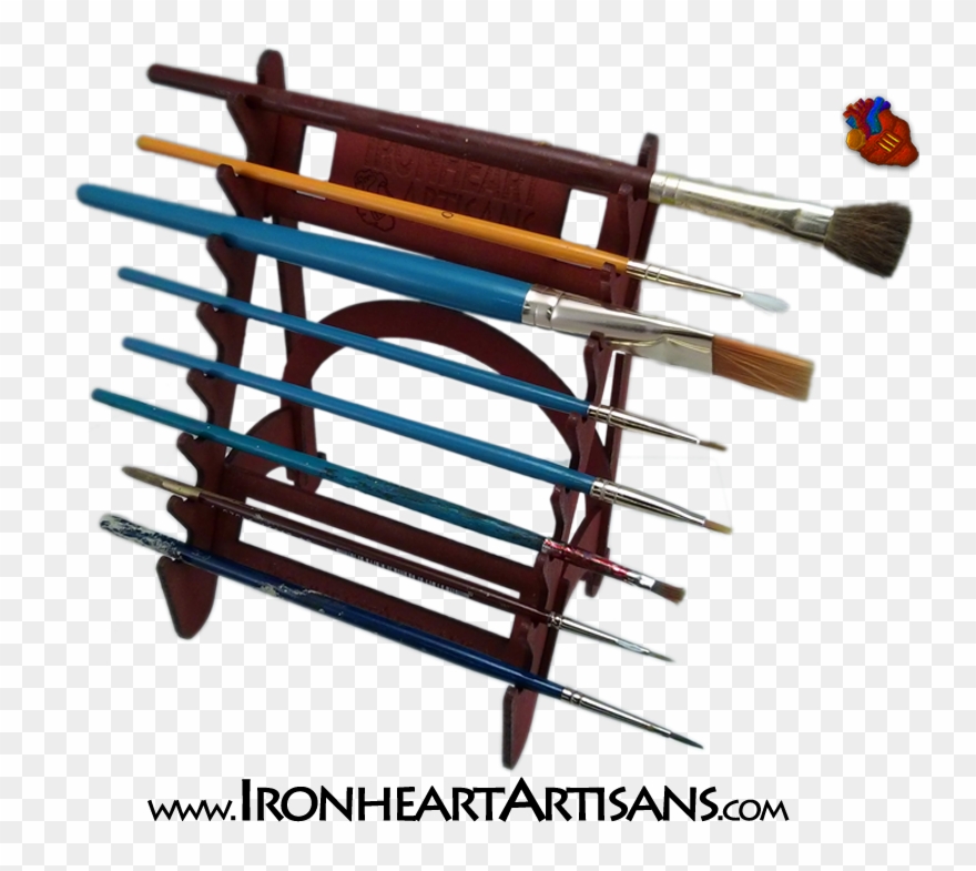 Brush Clipart Paint Holder - Horizontal Paint Brush Holder - Png Download