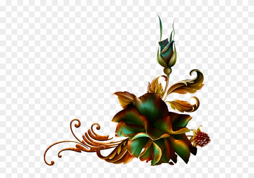 Bordures,coins,tubes Boarders, Flower Art, Beautiful - Corner Page Design Png Clipart