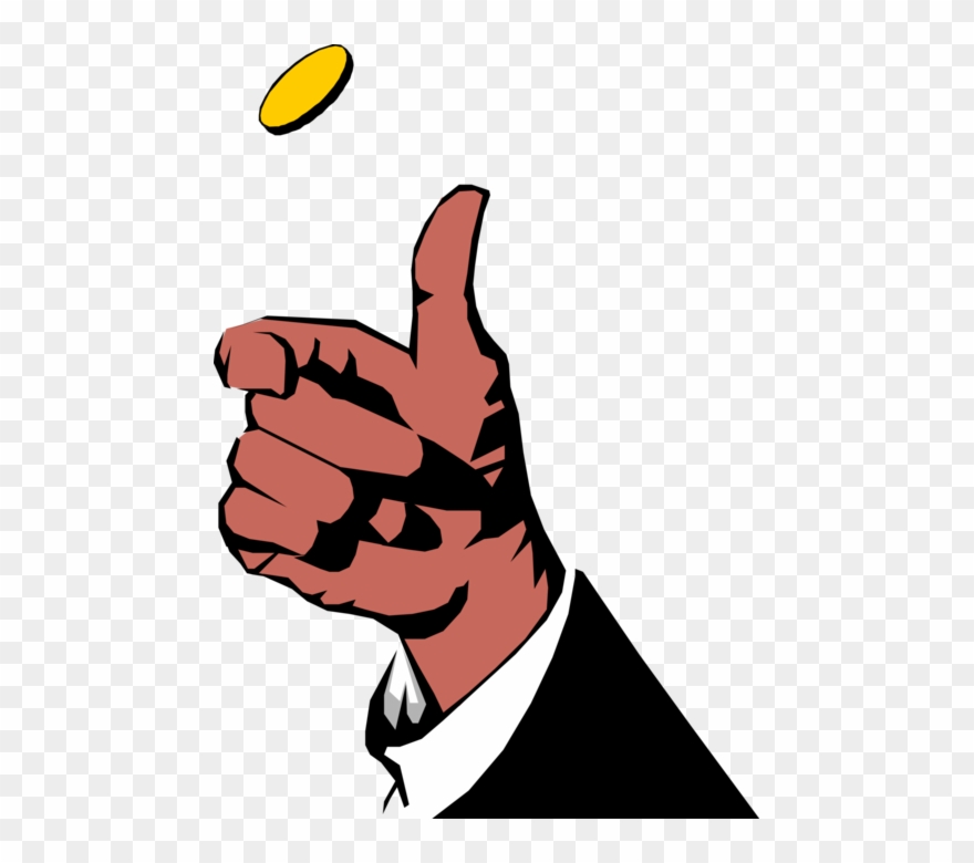 Png Transparent Stock Toss Heads Or Tails Vector Image - Hand Coin Vector Png Clipart