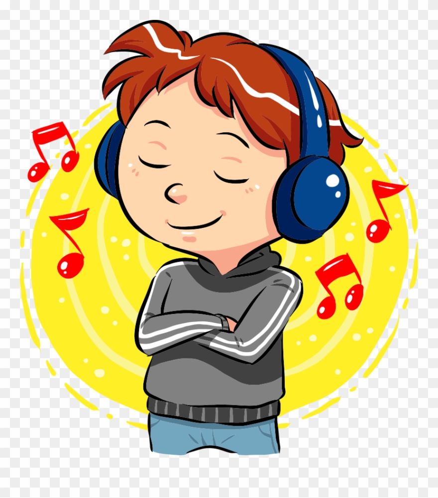 Svg Freeuse Stock Boy Listening To Music Clipart - Boy Listening Music Clipart - Png Download