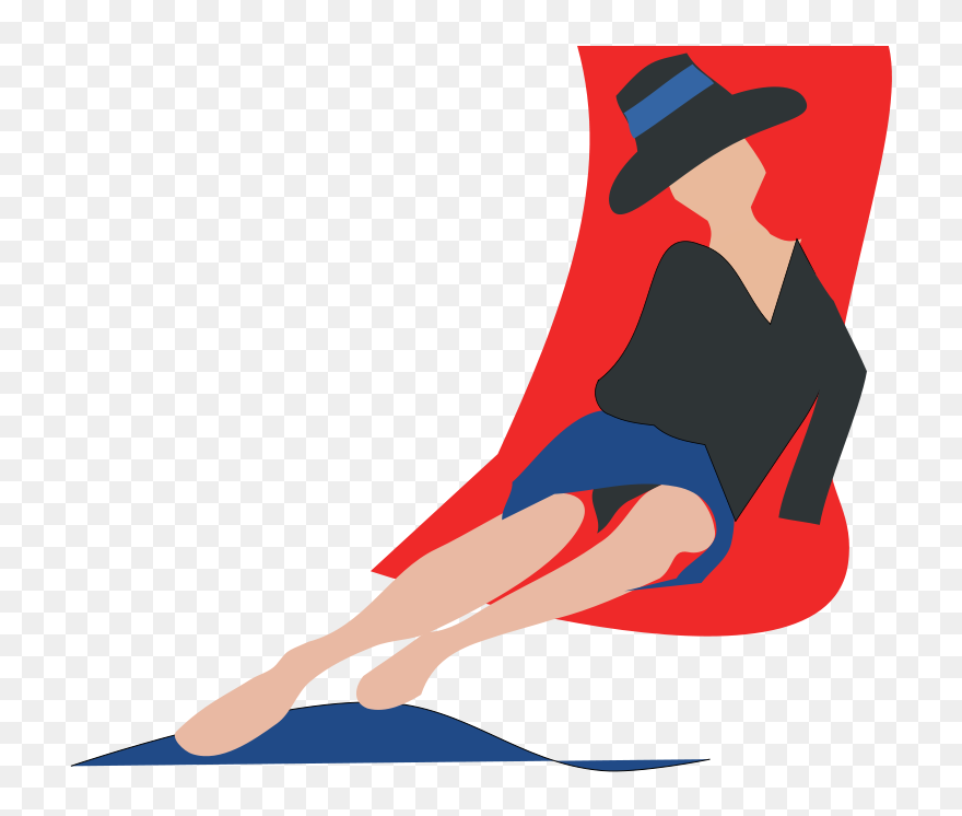 Sunbather Clip Art At - Donna In Sdraio In Giardino - Png Download