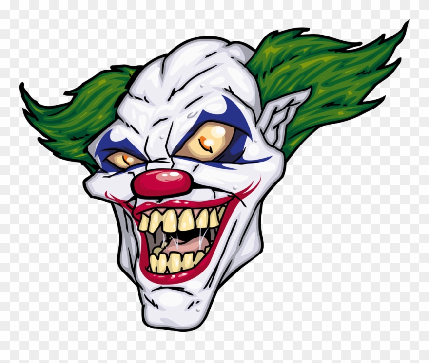 Horror Vector Joker Clown Clipart Library Stock - Scary Clown Cartoon - Png Download