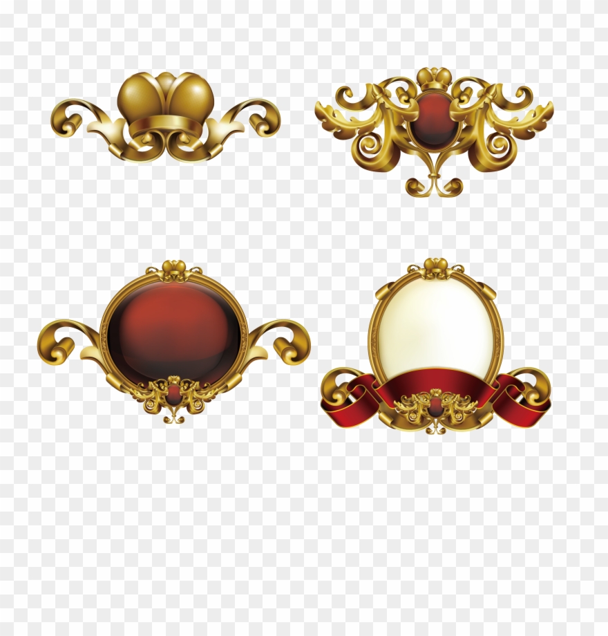 Picture Frame Gold Ornament Clip Art Royalty Free Stock - Gold Ornament Frames Vector - Png Download
