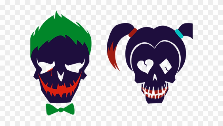 Skull Clipart Joker - Harley Quinn And Joker Skulls - Png Download