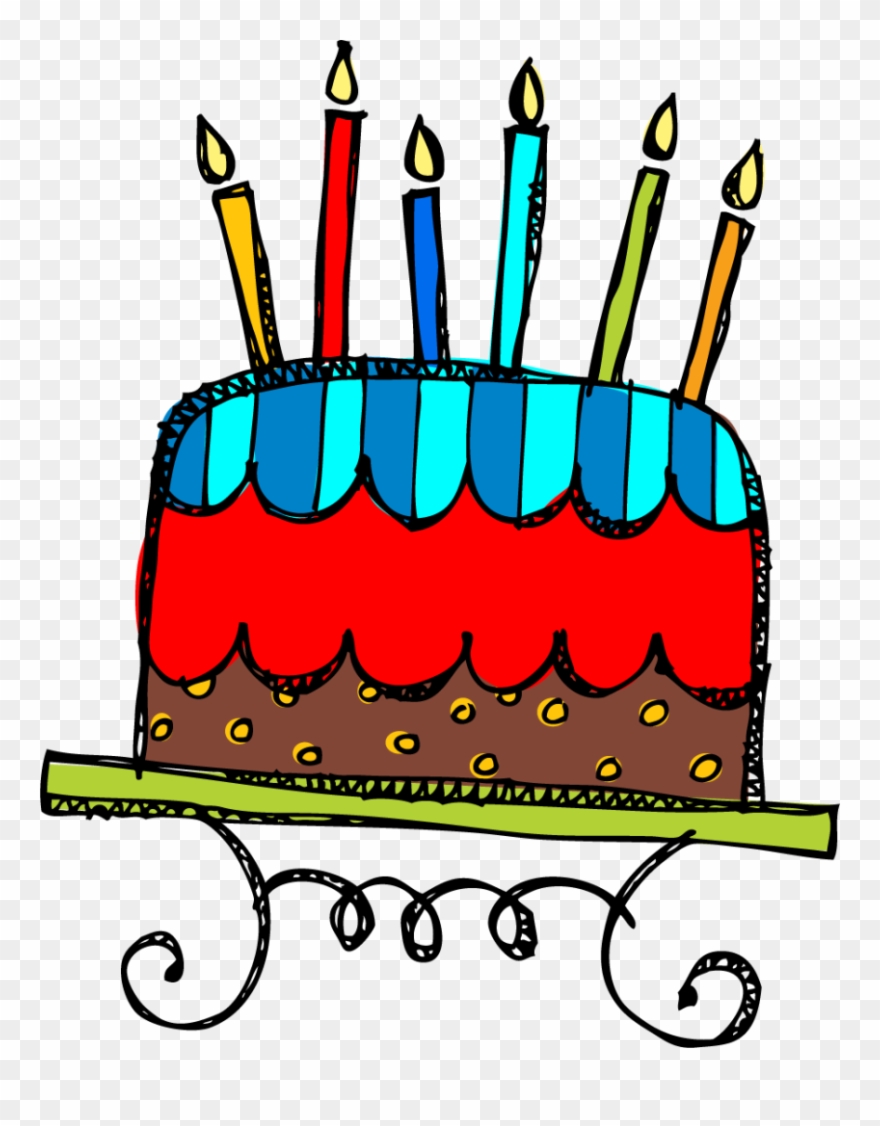 Birthday Cake And Clipart Birthday Cake Clip Art Birthday - Birthday Cake With 6 Candles - Png Download