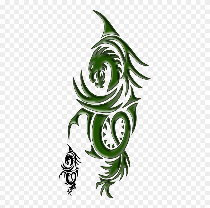 Green Dragon Shower Curtain Clipart