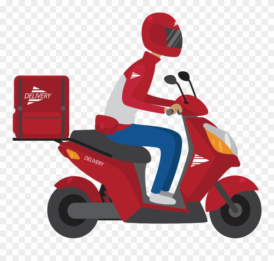 Paris Clipart Scooter - Desenho De Entregador De Moto - Png Download