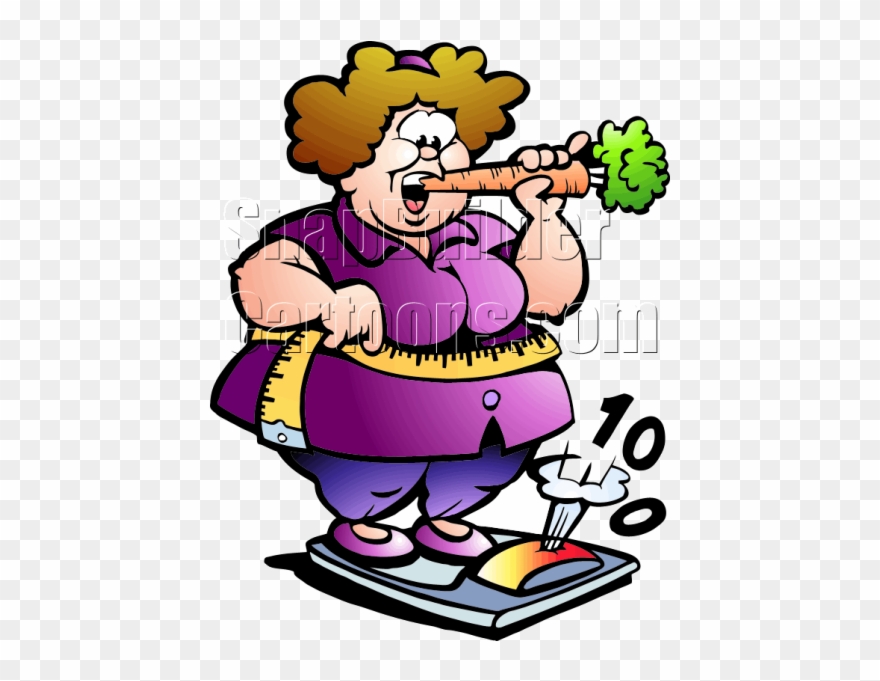 Banner Transparent Download Carrot Clipart Fat - Fat Lady On Scale - Png Download