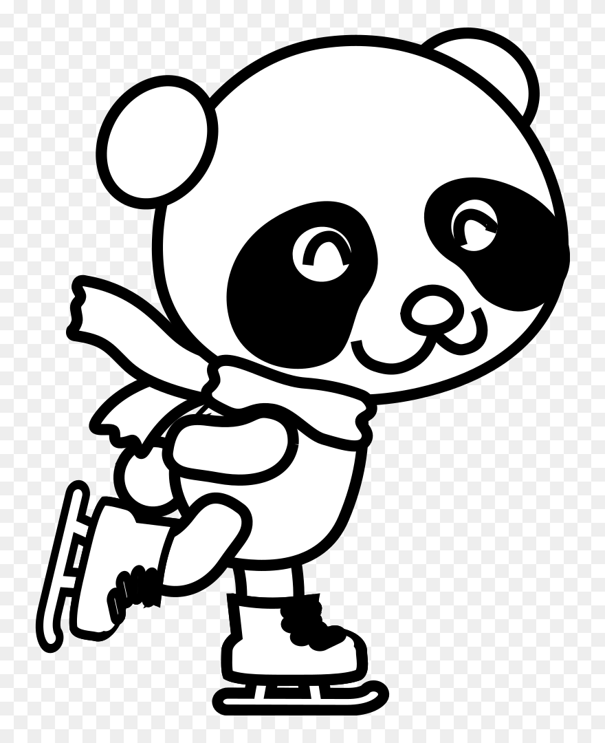 Medium Image - Christmas Panda Coloring Pages Clipart