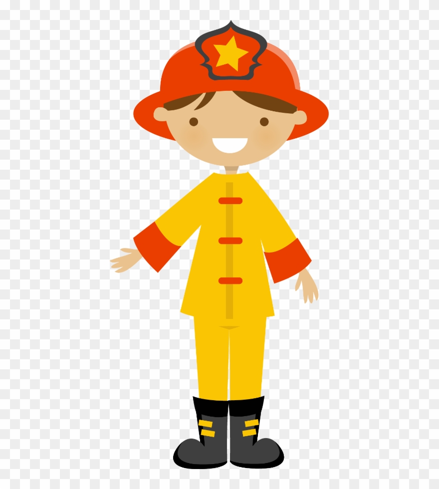 Community Helpers, Fire Fighters, Say Hello, Cute Art - Firefighter Clipart