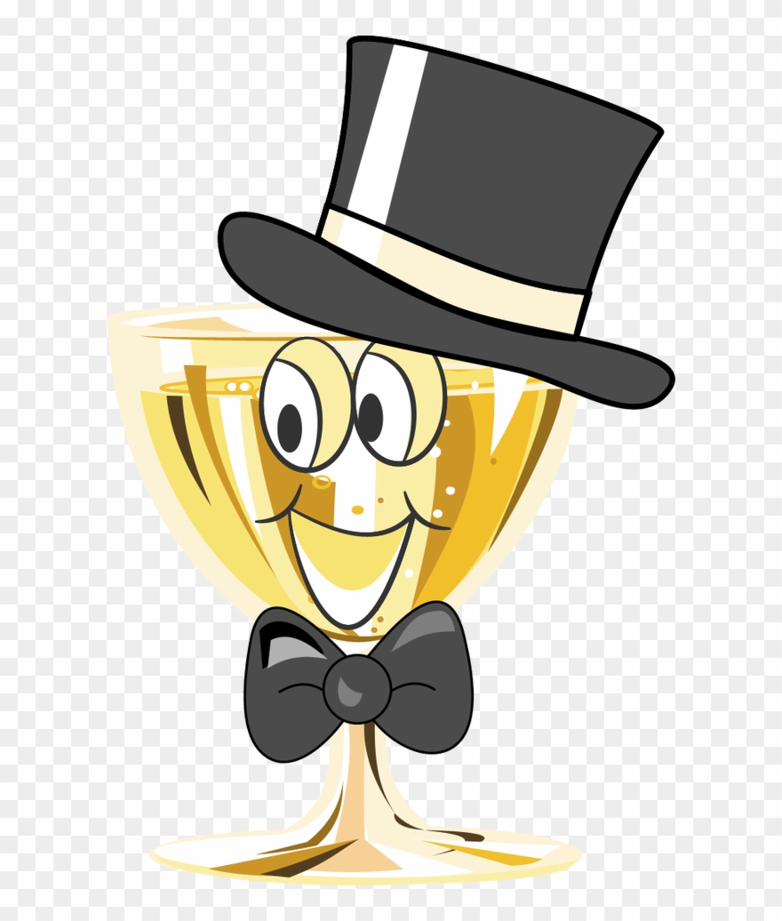 Free Champagne Glass Cartoon Male Graphic - Copa De Champagne Dibujo Png Clipart