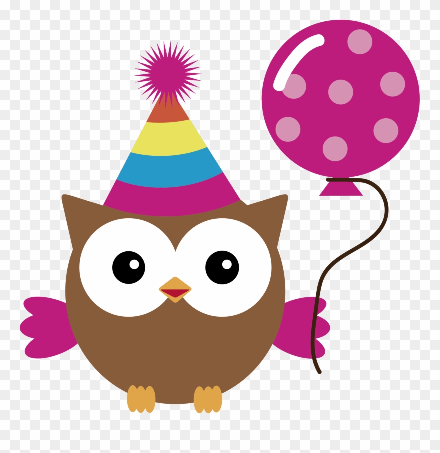 Owl Birthday - Vector Graphics Clipart
