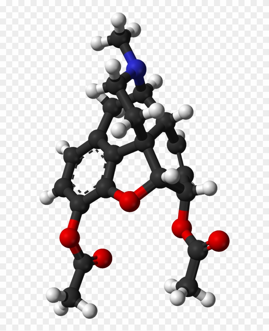 Heroin From Xtal Vertical 3d Balls - Heroin Molecule 3d Model Clipart