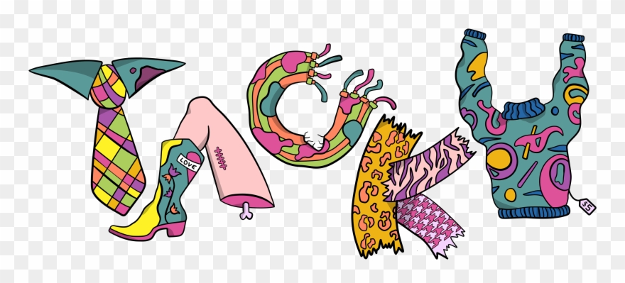 Tacky Word Art That Is Made Up Of Tacky Items And Clothing - Illustration Clipart