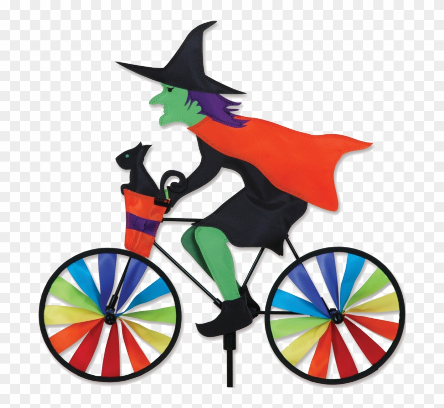 Image Of Witch On A Bicycle Spinner - Bicycle Spinner Premier Kites Clipart