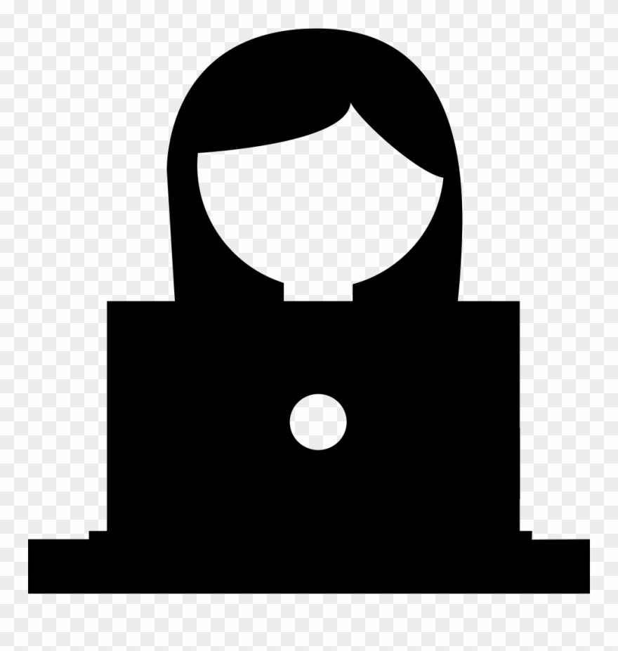 Girl Studying On A Laptop Comments - Girl On Laptop Icon Png Clipart