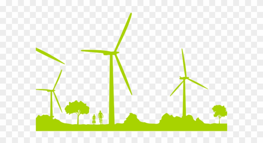Wind Turbine Clipart Green - Transparent Background Wind Turbine Png